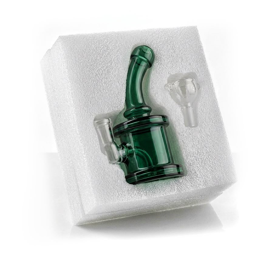 Green Glass Bubbler